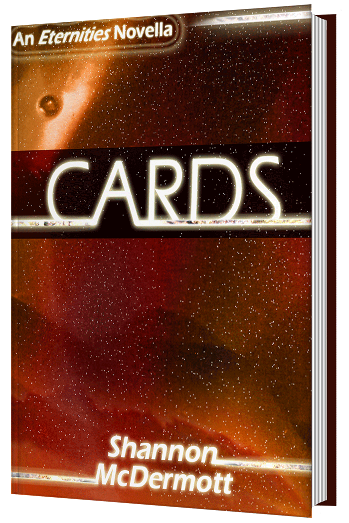 The front cover of 'Cards' which features a starry sky.