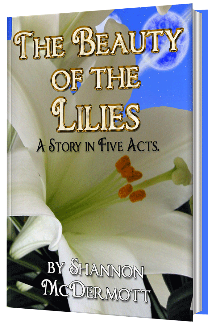 The front cover of 'The Beauty of the Lilies' which features white lilies. 